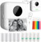 ANTREATU Mini Printer for iPhone Sticker Printer Machine for Android/IOS Inkless Sticker Maker Machine Bluetooth Mini Photo Printers with Thermal ＆ Self-Adhesive Paper (White)