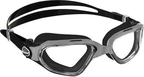 CRESSI Schwimmbrille Clear Eyes - Antibeschlag Taucherbrille - Silikondichtung - Triathlon Taucherbrille Erwachsene - Clip-On-Design - Schwarz/Grau Klar Klare Brillengläser - Einheitsgröße