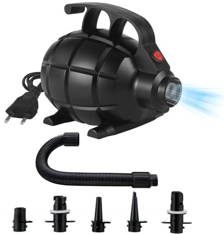 Mineup Bomba Eléctrica Inflable, 600w Bomba de Aire Colchon Inflable,Bomba de Aire Eléctrica con 4 Boquillas, Inflador Electrico para Anillo de Natación,Camas de Aire, Colchón Inflable