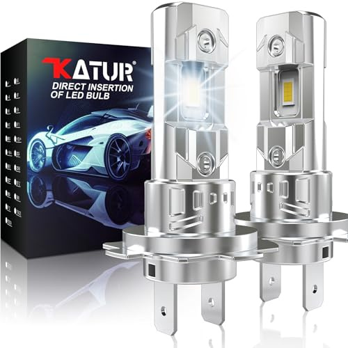 KATUR H7 LED Lampadine Per Fari, H7 LED Lampadina 26000LM 6000K Bianco 500% Luminosità Senza Ventola Impermeabile Mini Formato Plug and Play Kit Di Conversione Alogena, Confezione Da 2