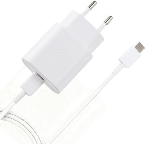 Cargador Rápido USB C de 25W con Cable Tipo C, Cargador Ultra Rapido, Compatible con Galaxy S22, S22 Ultra, S21, S20, A54, A53, A52, Cargador de Pared de Alta Velocidad para Smartphones (Blanco)