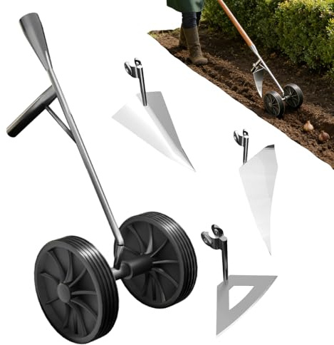 Zappa da Giardino,Coltivatore multifunzione con doppie ruote per la piantagione e la coltivazione | Zappa Manuale per Erbacce - per Uomo, Padre, Nonno, Giardiniere, Agricoltore