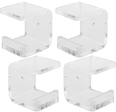 MOBUTOFU 2 Uppsättningar Transparent Akryl Hockeyklubbsställ Väggmonterad Hållare med Repskydd och Skruvar Platsbesparande Horisontell Förvaring för Garage och Träningsrum
