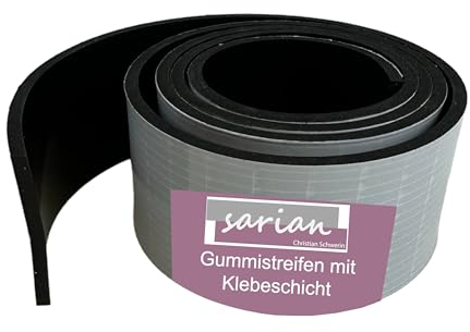 sarian Gummistreifen selbstklebend 1000x40x3mm NR/SBR 65 Shore einseitige Klebeschicht Splitterschutz