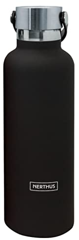 NERTHUS FIH 720 Botella Termo Tapon Asa Doble Pared para frios y Calientes Diseño Coral de Acero Inoxidable 750 ml Libre de BPA, 18/8