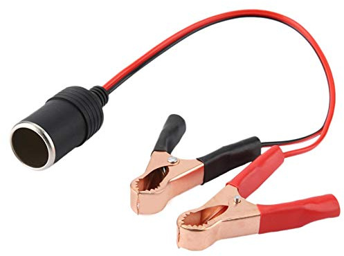 Adaptador de encendedor de cigarrillos, 12V 24V Encendedor de cigarrillos para automóvil Cable de extensión hembra Adaptador de enchufe para batería Cable de abrazadera ABS