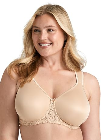 Miss Mary of Sweden Smooth Lacy Sujetador Tipo Camiseta con Aros, Copa preformada, Soporte 115D Beige