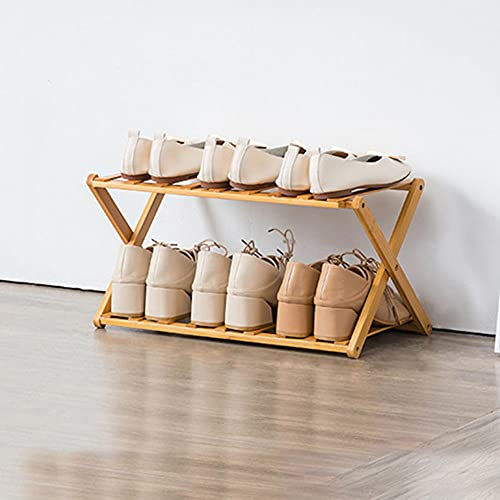 HUALEMEI Plegable Zapatero,Multi-Capa Hogar Simple Hogar Estante De Zapatos Organizador De Armarios Instalación Libre-2 Capas 50x25x25cm(20x10x10inch)