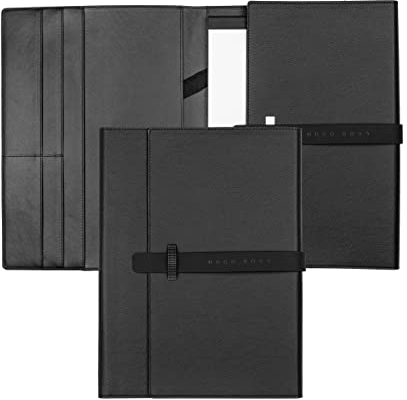 Hugo Boss Schreibmappe Illusion Gear A4 aus Kunstleder in der Farbe Schwarz, 31,5 x 23,5 x 2 cm, HDF212A