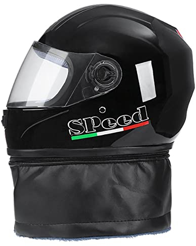 Jugend-Motorradhelme Jungen und Mädchen, Motorrad Straßen Vollgesichts Motorrad Fahrradhelm, Vollgesichtshelme, Outdoor Reithelm mit Winterwärme, DOT/ECE-geprüft, 56-62cm,#3