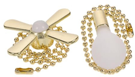 HEMOTON 4 Piezas Cadena para colgar la luz del ventilador decoración admirador adornos de cadena de ventilador de techo de oro cadena de luz colgante ornamento cadena de cuentas esférico