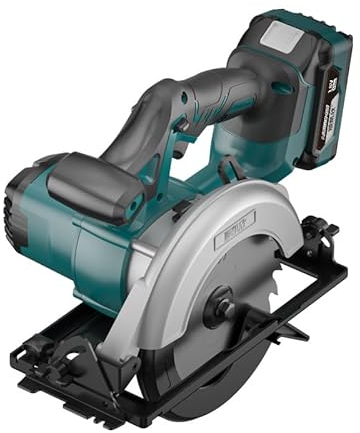 Bürstenlose Mini Kreissäge, Handkreissäge für Makita 18 V Akku mit 2 Sägeblättern (165mm), Kabellose Kreissäge 5300RM/min Multifunktionssäge für Holzbearbeitung