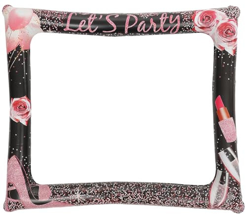 COSORO Black Rose Gold Inflatable Photo Booth Prop, Giant Selfie Frame, Blow Up Party Prop for Girls' Birthday Party Decorations