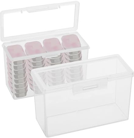2 Pack Contact Lens Organizer Case, Total Hold 120-180 PCS, Portable Storage Box for Disposable Daily Contact Lenses, Clear Simple Contact Lens Dispenser, Travel Cosmetic Case for All Brand Daily Lens