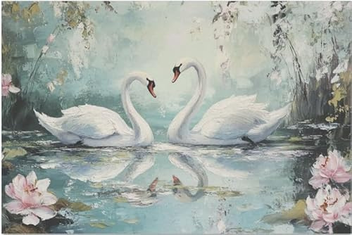 The Shabby Hummingbird Swan Serenity Large Decoupage Paper, 21 x 29 (For Furniture, large projects)