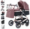 Daliya® NEOMOVE 3in1 Kinderwagen, Buggy & i-Size Babyschale (Rosegold-Violett)