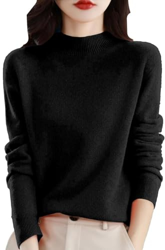 Générique Pulls en Cachemire pour Femmes, Pulls Chauds en Cachemire, Hauts, col Rond, Chaud, léger, Manches Longues Doux