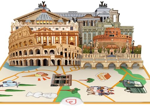 papercrush® Biglietto pop-up Roma - Biglietto d'auguri compleanno 3D, Carta regalo per viaggio sorpresa per viaggiatore donna (fidanzata, figlia), Buono regalo anniversario per fidanzato o moglie