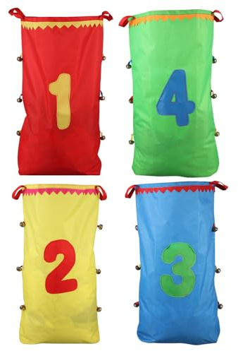 PERSELOSO 4 pezzi Sacchi Colorati da Corsa per Sacco Salto Resistente con Fondo Rinforzato per Giochi all Aperto e Feste Borsa da Gara per Anni Sacchi da Salto per Scuola e Colore Casuale