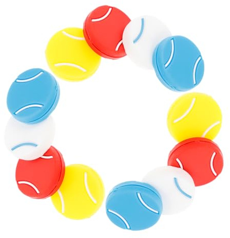 ORFOFE Smorzatore di Vibrazioni per Racchette da Tennis in Silicone Morbido Set da 12 Pezzi Multicolore per Corde Accessori per Controllo Vibrazioni e Comfort di Gioco