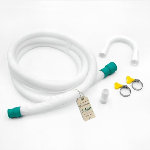 ELECTROHOGAR Kit di Tubo di Scarico Lavatrice 1,5 metri | Include Raccordo, Supporto e Fascette | Prolunga Flessibile per Tubo Lavatrice | Compatibile con tutte le marche: LG, Bosch, AEG