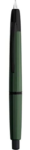 erofa Majohn A2 Press Füllfederhalter Extra Feine Feder mit Box, einziehbarer Grüner Harz Tinte Stift mit Konverter Schreibstift Set (Schwarze Clip Version)