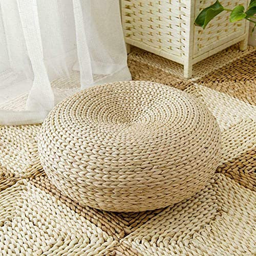 Cuscino In Paglia Intrecciata, Pouf In Paglia Naturale Pouf Tatami Futon Sedile Rotondo Lavorato A Maglia, Cuscino for Sedile Yoga, Cuscini for Sedie Decorazioni for La Casa for Giardino Esterno Patio