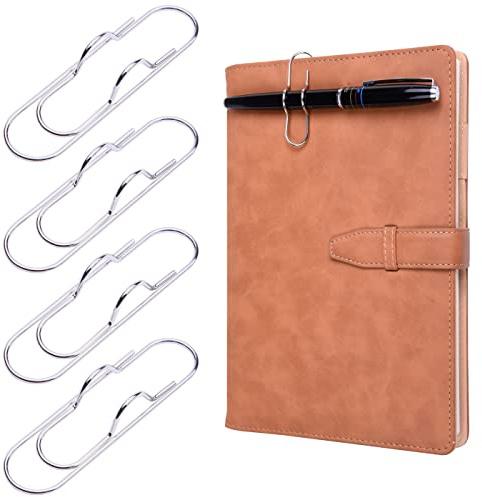Wisdompro Pen Clip, 12 Pack Stainless Steel Pencil Clip Holder for Notebook, Books, Journal, Clipboard, Paper, etc. - 2.6 x 0.7 inch (Silver)