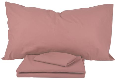PASSION Completo letto, set lenzuola, Materiale 100% Puro Cotone, Lenzuola sopra, Lenzuolo sotto e 2 Federe da Letto, Biancheria da Letto Tinta Unita, Made in italy (Matrimoniale, Cipria)