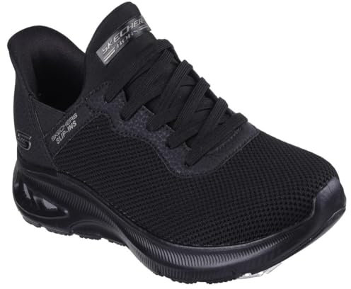 Skechers Damen Sneakers, Black Textile/Synthetic Trim, 40 EU