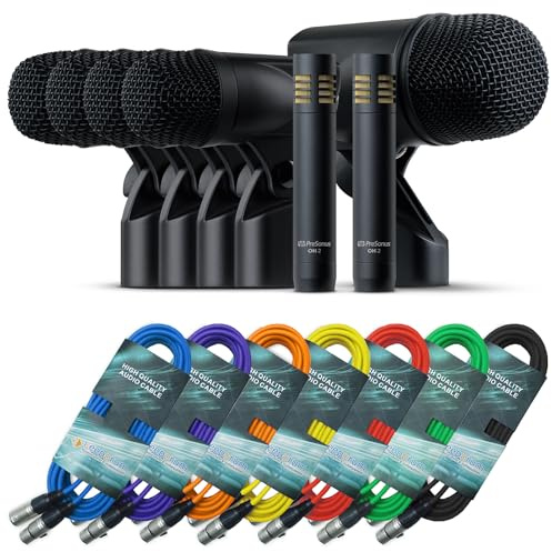 PreSonus DM-7 Mikrofon-Set für Schlagzeug Drum-Mikrofonset + keepdrum 7X XLR-Kabel farbig