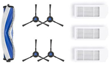 ECOVACS Kit di ricambio standard per aspirapolvere robot Deebot N20/N20 PRO/N20 PLUS/N20 PRO PLUS, 1 spazzola principale antigroviglio, 4 spazzole laterali, 3 filtri antibatterici, accessori originali