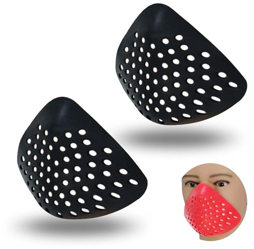 Paquete de 2 soportes interiores 3D para un uso cómodo de la máscara, caracoles de silicona para hombres, accesorios de cosplay, máscara de media cara inferior para airsoft, paintball, disfraz de