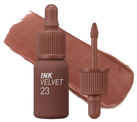 Peripera Ink the Velvet Lip Tint - High Pigment Color, Longwear, Weightless, Not Animal Tested, Gluten-Free, Paraben-Free (23 NUTTY NUDE, 4g)