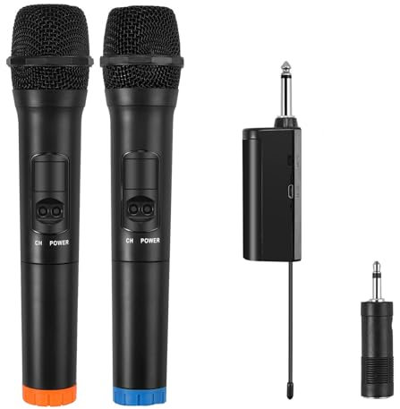 SOBROVO Universal UHF Wireless Handheld Microphone, Strong Anti-interference, Receiving Distance for Karaoke, Business Meeting (Black)