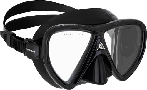 Cressi Ikarus 2-Lens Masks, Black/Black