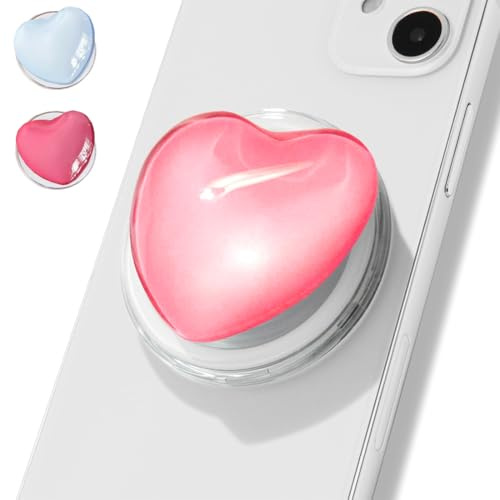 THQAE 2pcs Soporte y Agarre para Teléfonos Móviles y Carcasas, Soporte Magnético Agarre Amor Corazón, Magnético Movil,Móvil Smartphone para Teléfonos Móviles Tabletas Selfies Videos