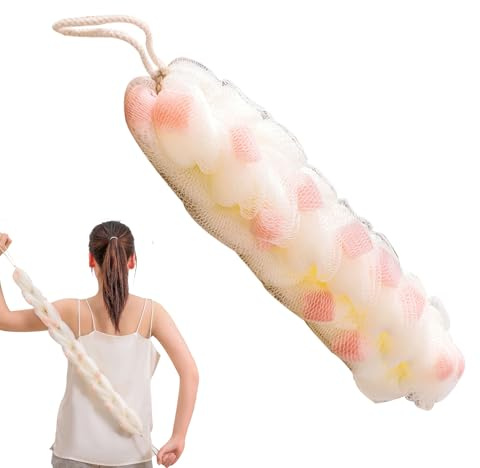 Spugna per la schiena per doccia, spugna da bagno a schiuma rapida, lunga e elasticizzata, per pelle, corpo, piedi, uomini, donne, anziani, adolescenti, bambini, hotel, bagno, appartamento