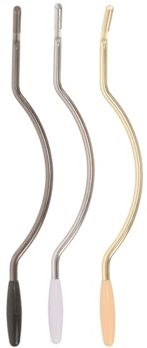 VANZACK Brazo de Trémolo Curvado para Guitarra Eléctrica Efecto Vibrato, Acero Inoxidable y Goma, Paquete de 3 Piezas para Principiantes
