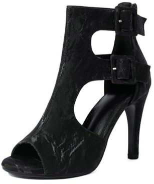 Générique Bottines Ouvertes Femme à Talon 7 cm, Brides et Zip Arrière | Bottines ouvertes femme avec bout peep toe, découpes latérales, double bride et talon fin de 7 cm