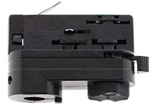 Conector foco a carril trifásico, negro