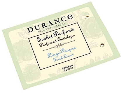 Durance Fresh Linen Duftsäckchen 10g - Für Taschen, Kleiderschränke, Schubladen, Autos - Raumerfrischer für Wohnzimmer, Schlafzimmer, Badezimmer, Wäschekorb - Fresh & Clean