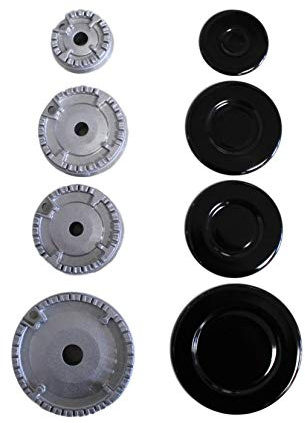 Paxanpax PCK314 Gas Hob Top Burner & Lid Kit for Arcelik, AEG, Beko, Bosch, Fagor, Profilo, Siemens, Vestel, Whirlpool Long Internal Boss Type