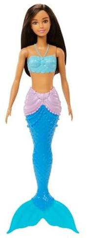Barbie Fantasía Muñeca Sirena Aleta Azul con Lila