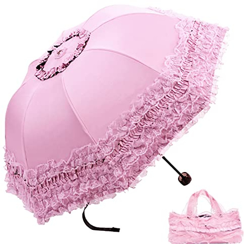 URAWESO Parasol vintage en dentelle gothique Lolita Parapluie Protection UV Sorcière Cosplay Photoshoot Accessoires Décoration de fête