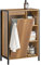 SoBuy Badezimmerschrank mit Wäschesammler Badschrank schmal mit offenem Regal und herausnehmbarem Wäschekorb Schmaler Badezimmer für Flur, Bad, Schlafzimmer 60x30x90cm BZR65-PF