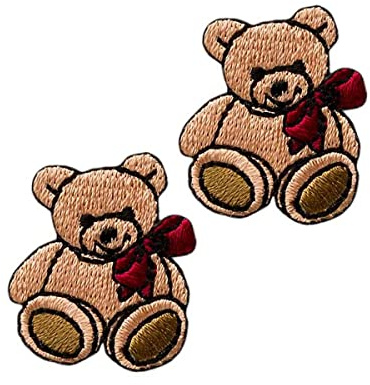 Mono Quick 06125 Bär, 2er SET Bügelbild, Patch, ca. 2,5 x 3,0 cm Teddy Bärchen