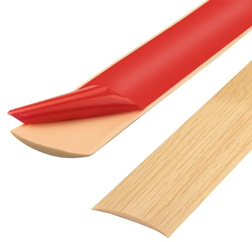 200cm Übergangsprofil Selbstklebend，Übergangsleiste Selbstklebend，Türschwellen Leiste，Türdichtung Selbstklebend，Abdeckleiste Selbstklebend für Laminatbodenbeläge (200cm-5cm-Eiche)