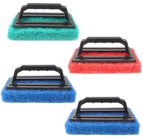 4 Pcs Screen Printing Scrub Pad, Screen Print Ink Scraper with Handle,Screen Print remover, Screen Printing Accessories for Reclaiming Mesh Screen Cleaner