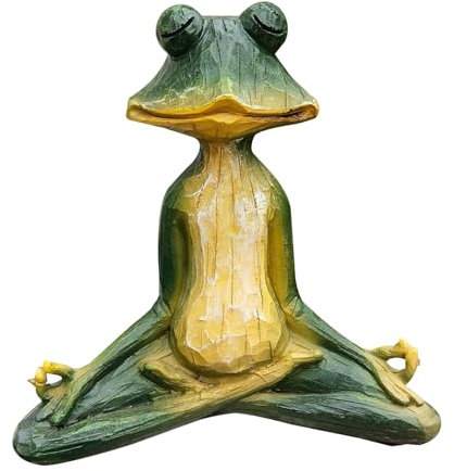 awakentti Statue de grenouille créative en résine - Figurine de grenouille de yoga - Décoration de maison et de jardin, Zen